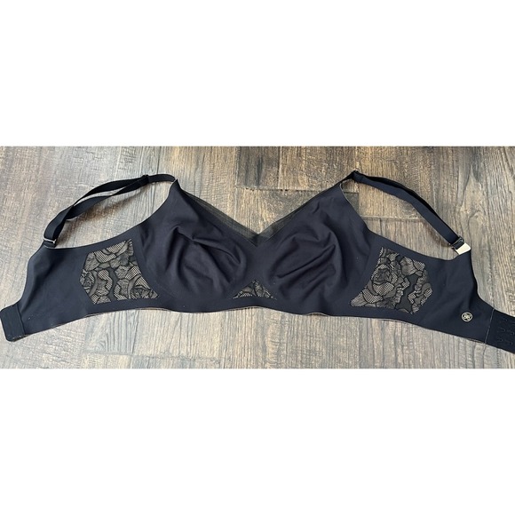 Honeylove liftwear crossover bra wireless black removable cups Pads size medium - Picture 6 of 10